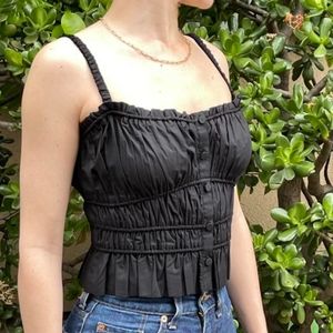 NWT J.Crew strap crop top in black size M